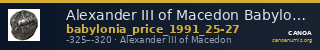 Alexander III of Macedon Babylonia Price 1991 25-27 — CANOA