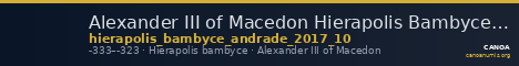 Alexander III of Macedon Hierapolis Bambyce Andrade 2017 Series 10 — CANOA