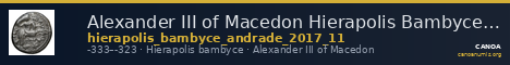 Alexander III of Macedon Hierapolis Bambyce Andrade 2017 Series 11 — CANOA