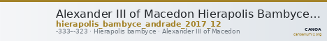 Alexander III of Macedon Hierapolis Bambyce Andrade 2017 Series 12 — CANOA