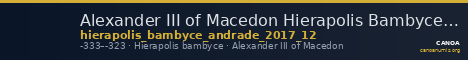 Alexander III of Macedon Hierapolis Bambyce Andrade 2017 Series 12 — CANOA