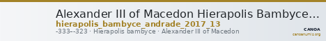 Alexander III of Macedon Hierapolis Bambyce Andrade 2017 Series 13 — CANOA