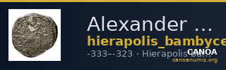 Alexander III of Macedon Hierapolis Bambyce Andrade 2017 Series 15 — CANOA