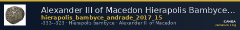 Alexander III of Macedon Hierapolis Bambyce Andrade 2017 Series 15 — CANOA