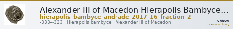 Alexander III of Macedon Hierapolis Bambyce Andrade 2017 Series 16, fraction 2 — CANOA