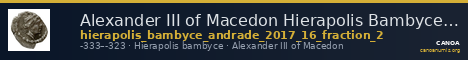 Alexander III of Macedon Hierapolis Bambyce Andrade 2017 Series 16, fraction 2 — CANOA