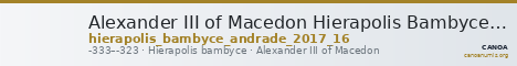 Alexander III of Macedon Hierapolis Bambyce Andrade 2017 Series 16 — CANOA
