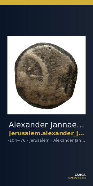Alexander Jannaeus Jerusalem Hendin 2010 1150-1154 — CANOA