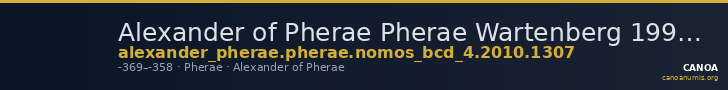 Alexander of Pherae Pherae Wartenberg 1994 17 — CANOA