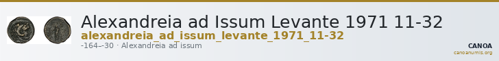 Alexandreia ad Issum Levante 1971 11-32 — CANOA