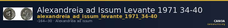 Alexandreia ad Issum Levante 1971 34-40 — CANOA