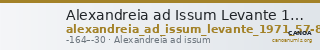 Alexandreia ad Issum Levante 1971 57-8 — CANOA