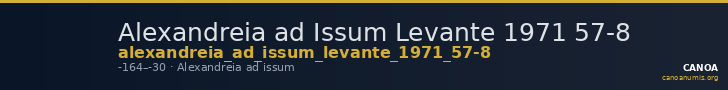 Alexandreia ad Issum Levante 1971 57-8 — CANOA