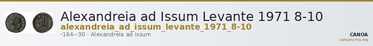 Alexandreia ad Issum Levante 1971 8-10 — CANOA