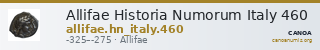 Allifae Historia Numorum Italy 460 — CANOA