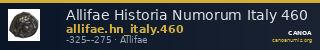 Allifae Historia Numorum Italy 460 — CANOA