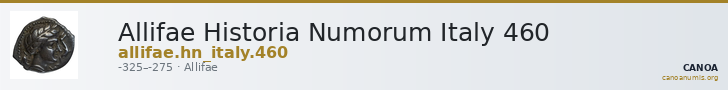 Allifae Historia Numorum Italy 460 — CANOA