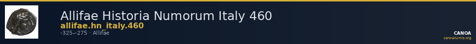 Allifae Historia Numorum Italy 460 — CANOA