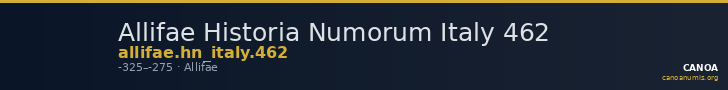 Allifae Historia Numorum Italy 462 — CANOA