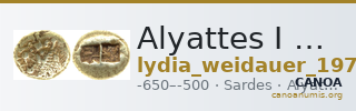 Alyattes I of Lydia Sardis Weidauer 1975 XVII — CANOA
