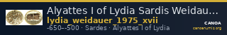 Alyattes I of Lydia Sardis Weidauer 1975 XVII — CANOA
