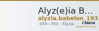 Alyz(e)ia Babelon 1932 245 — CANOA