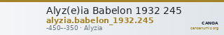 Alyz(e)ia Babelon 1932 245 — CANOA