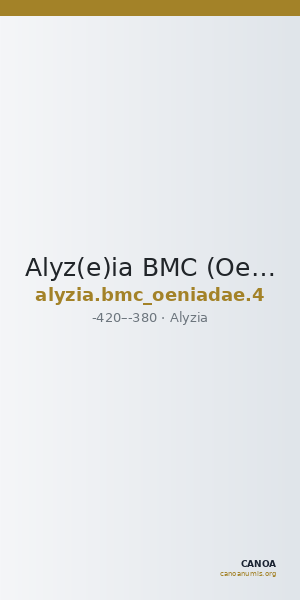 Alyz(e)ia BMC (Oeniadae) 4 — CANOA