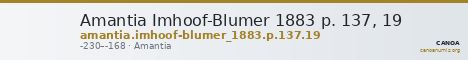 Amantia Imhoof-Blumer 1883 p. 137, 19 — CANOA