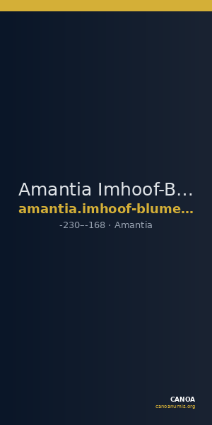 Amantia Imhoof-Blumer 1883 p. 137, 20 — CANOA