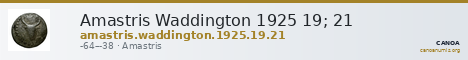 Amastris Waddington 1925 19; 21 — CANOA