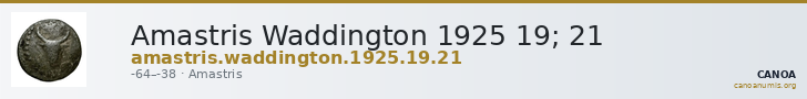 Amastris Waddington 1925 19; 21 — CANOA