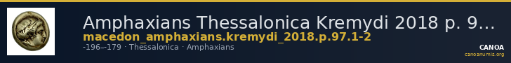 Amphaxians Thessalonica Kremydi 2018 p. 97, issues 1-2 — CANOA
