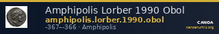 Amphipolis Lorber 1990 Obol — CANOA