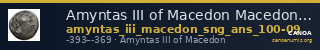 Amyntas III of Macedon Macedon SNG ANS 100-109 — CANOA