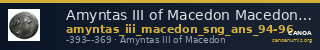 Amyntas III of Macedon Macedon SNG ANS 94-96 — CANOA