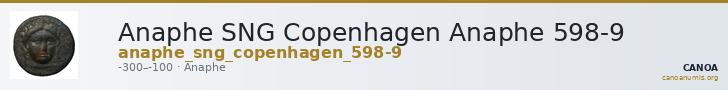 Anaphe SNG Copenhagen Anaphe 598-9 — CANOA