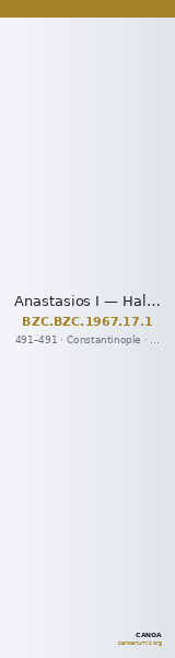 Anastasios I — Half Follis (Constantinople, 491) — CANOA