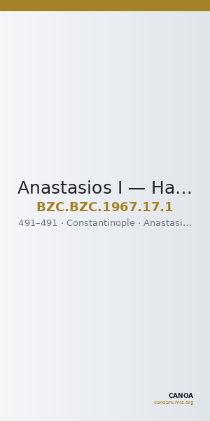 Anastasios I — Half Follis (Constantinople, 491) — CANOA