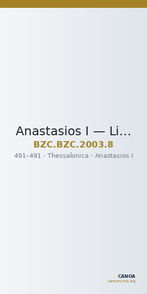 Anastasios I — Light Miliarense (Thessalonike, 491) — CANOA