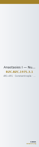 Anastasios I — Nummus (Constantinople, 491) — CANOA
