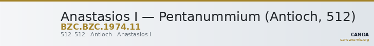 Anastasios I — Pentanummium (Antioch, 512) — CANOA