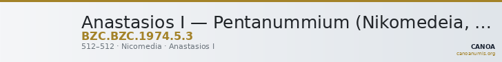 Anastasios I — Pentanummium (Nikomedeia, 512) — CANOA