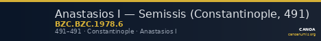 Anastasios I — Semissis (Constantinople, 491) — CANOA