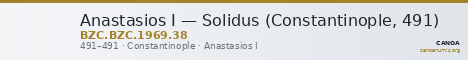 Anastasios I — Solidus (Constantinople, 491) — CANOA