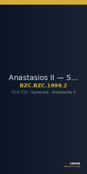 Anastasios II — Solidus (Syracuse, 713) — CANOA