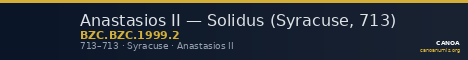 Anastasios II — Solidus (Syracuse, 713) — CANOA