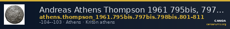 Andreas Athens Thompson 1961 795bis, 797bis, 798bis, 801-811 — CANOA