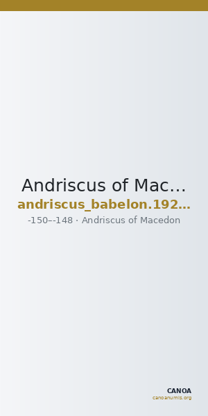 Andriscus of Macedon Macedon Babelon 1924-36 1701 — CANOA