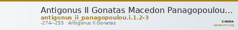 Antigonus II Gonatas Macedon Panagopoulou 2020 Period I, 1.2-3 — CANOA